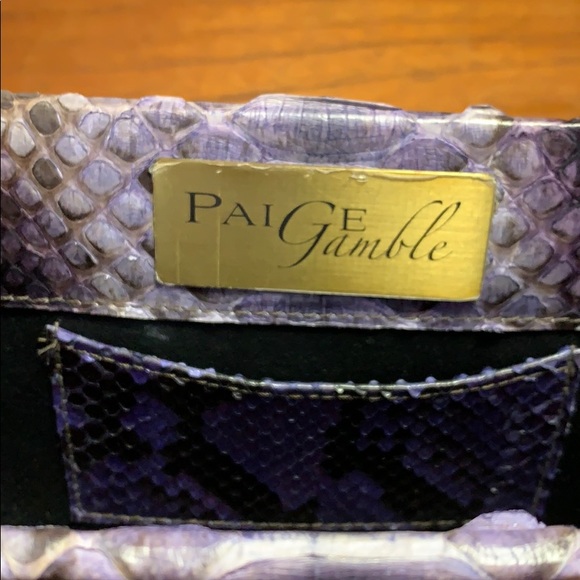 Paige Gamble Purple Python Clutch - Picture 7 of 8